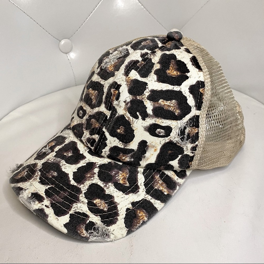 NWOT Leopard Mesh Baseball Cap/Hat Strappy Back